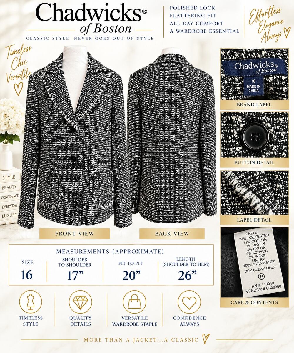 Chadwicks of Boston Tweed Blazer*Vintage piece*Fitted style